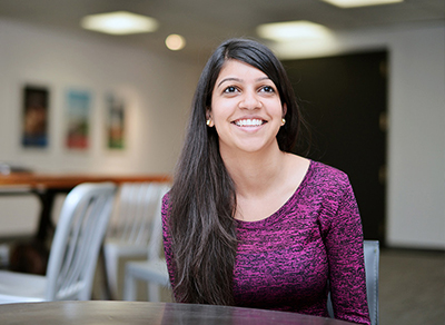 Informal office photo of an account manager
