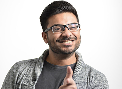 Studio portrait of a funny dude
